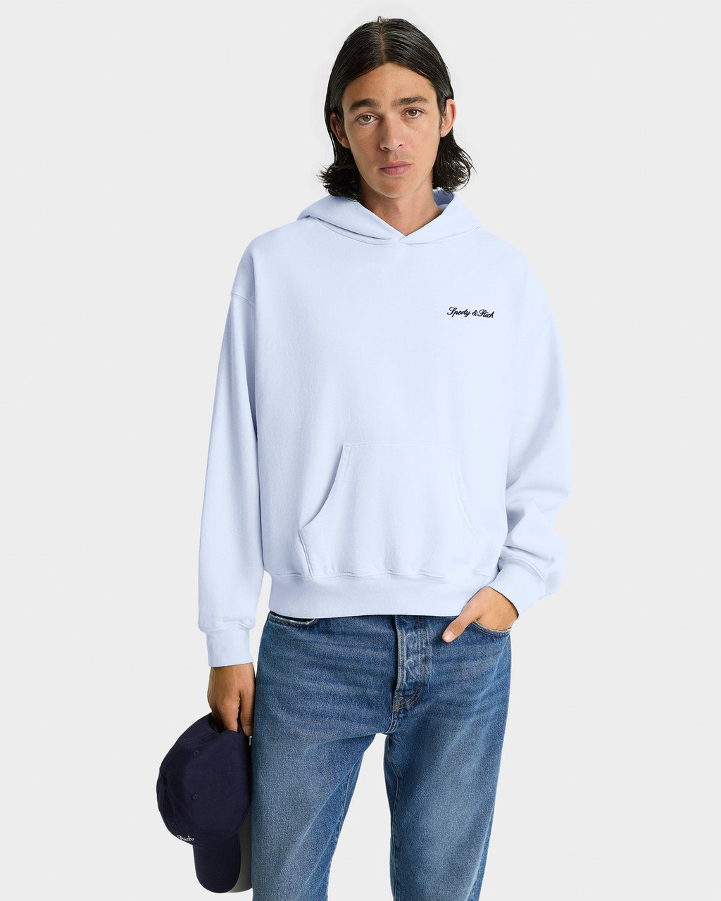 Syracuse Embroidered Hoodie - Ciel/Navy