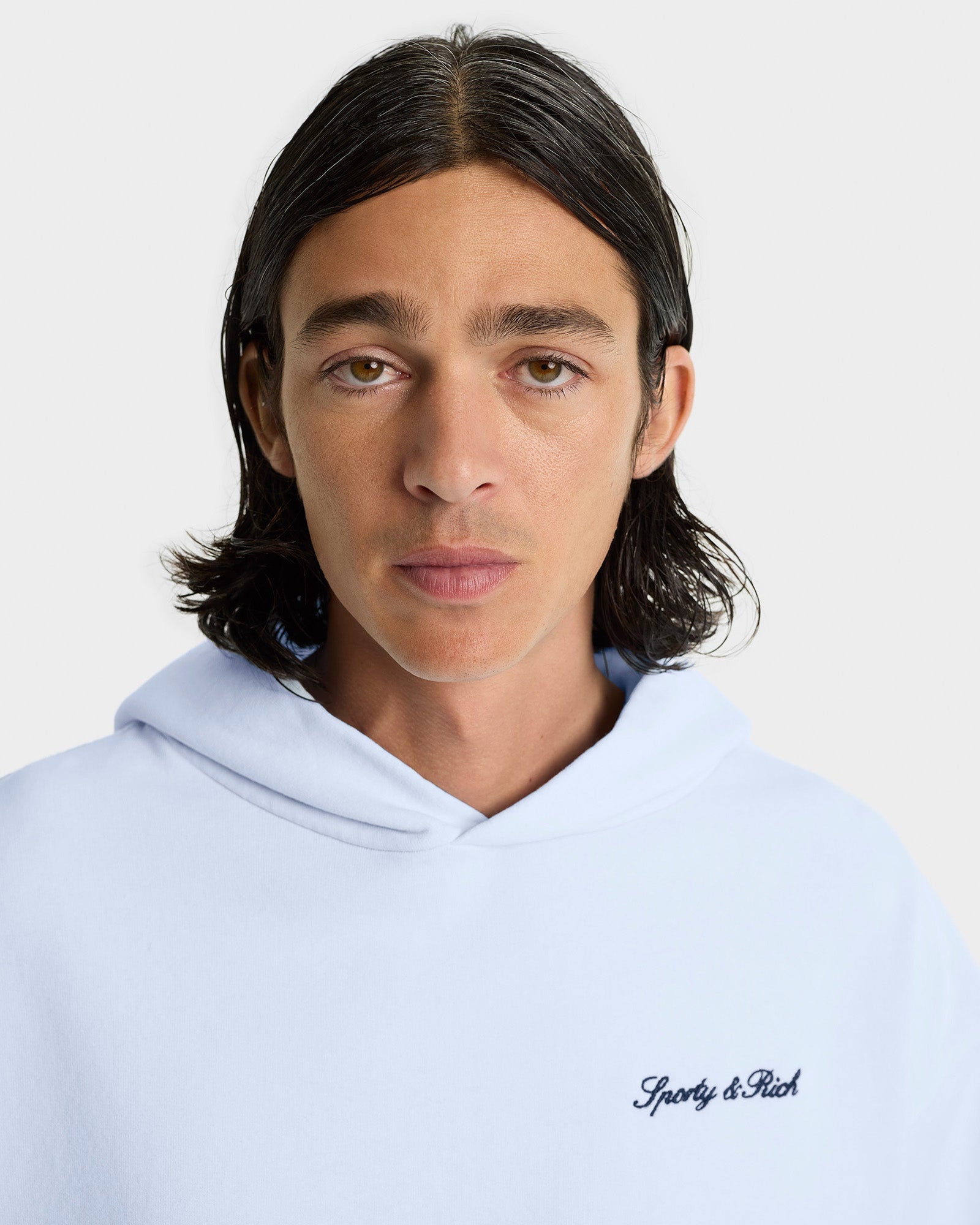 Syracuse Embroidered Hoodie - Ciel/Navy