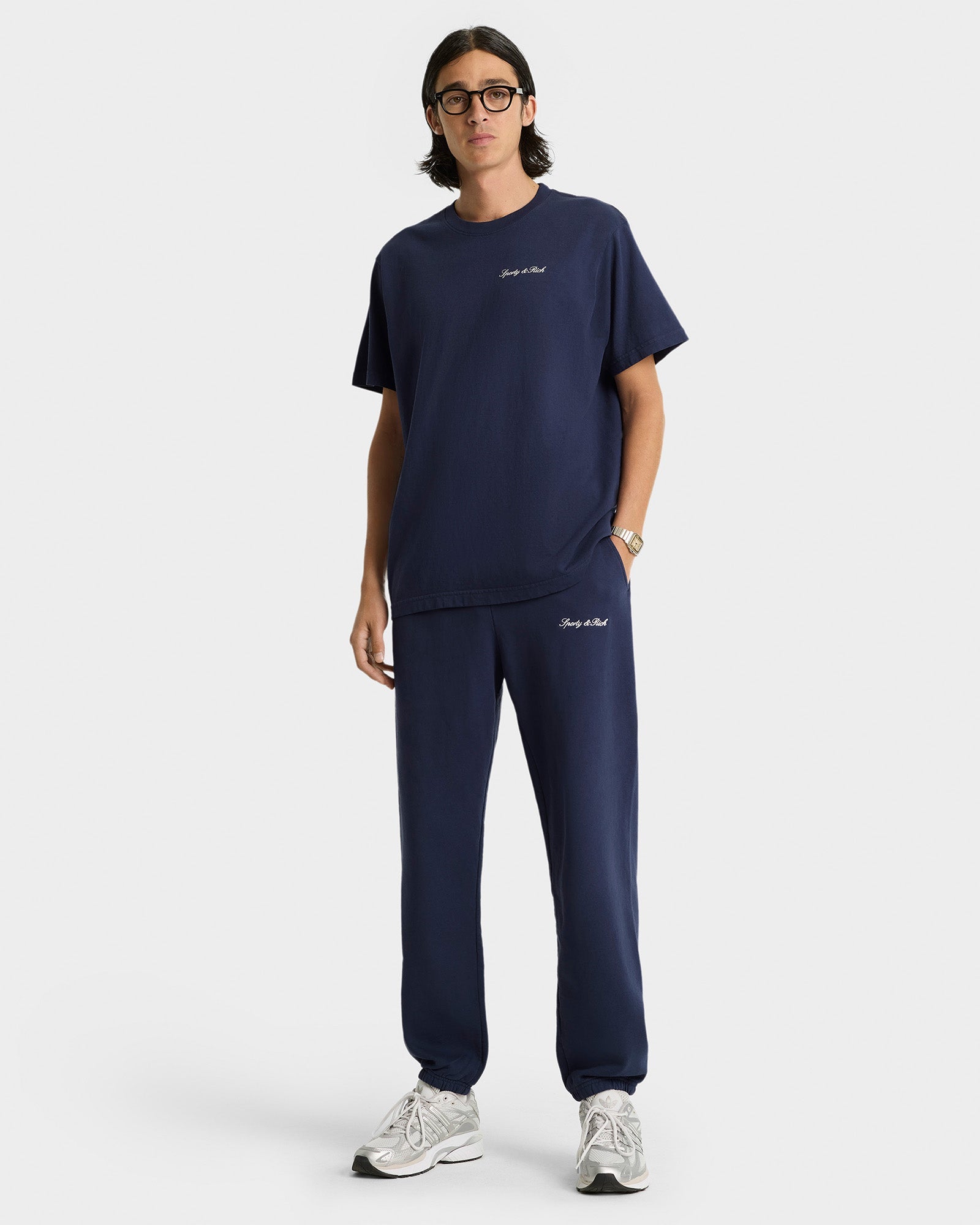 Syracuse Embroidered Sweatpant - Navy/White