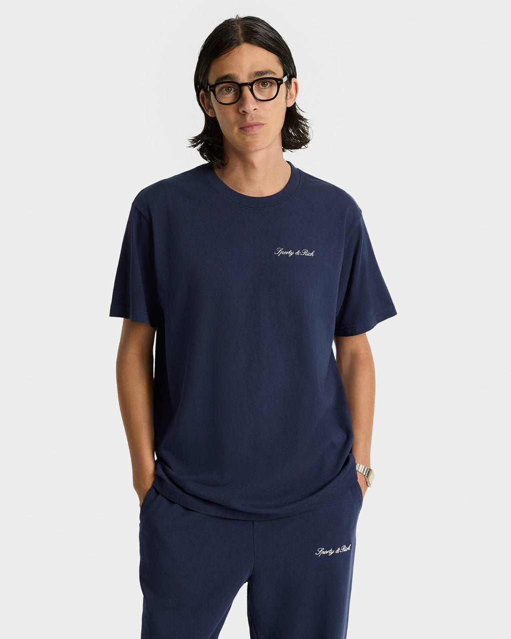 Syracuse Embroidered Sweatpant - Navy/White