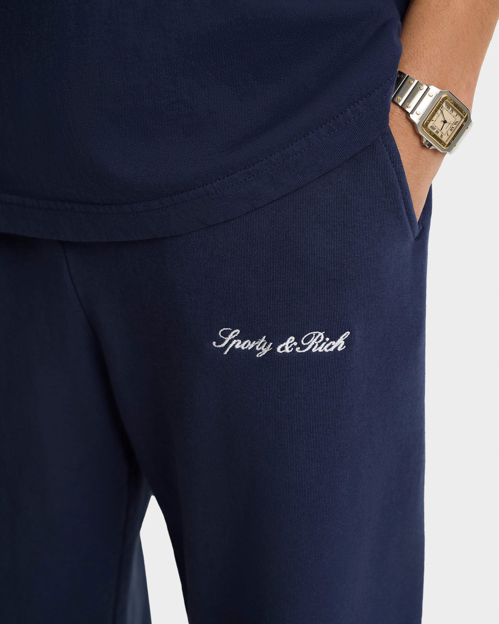 Syracuse Embroidered Sweatpant - Navy/White