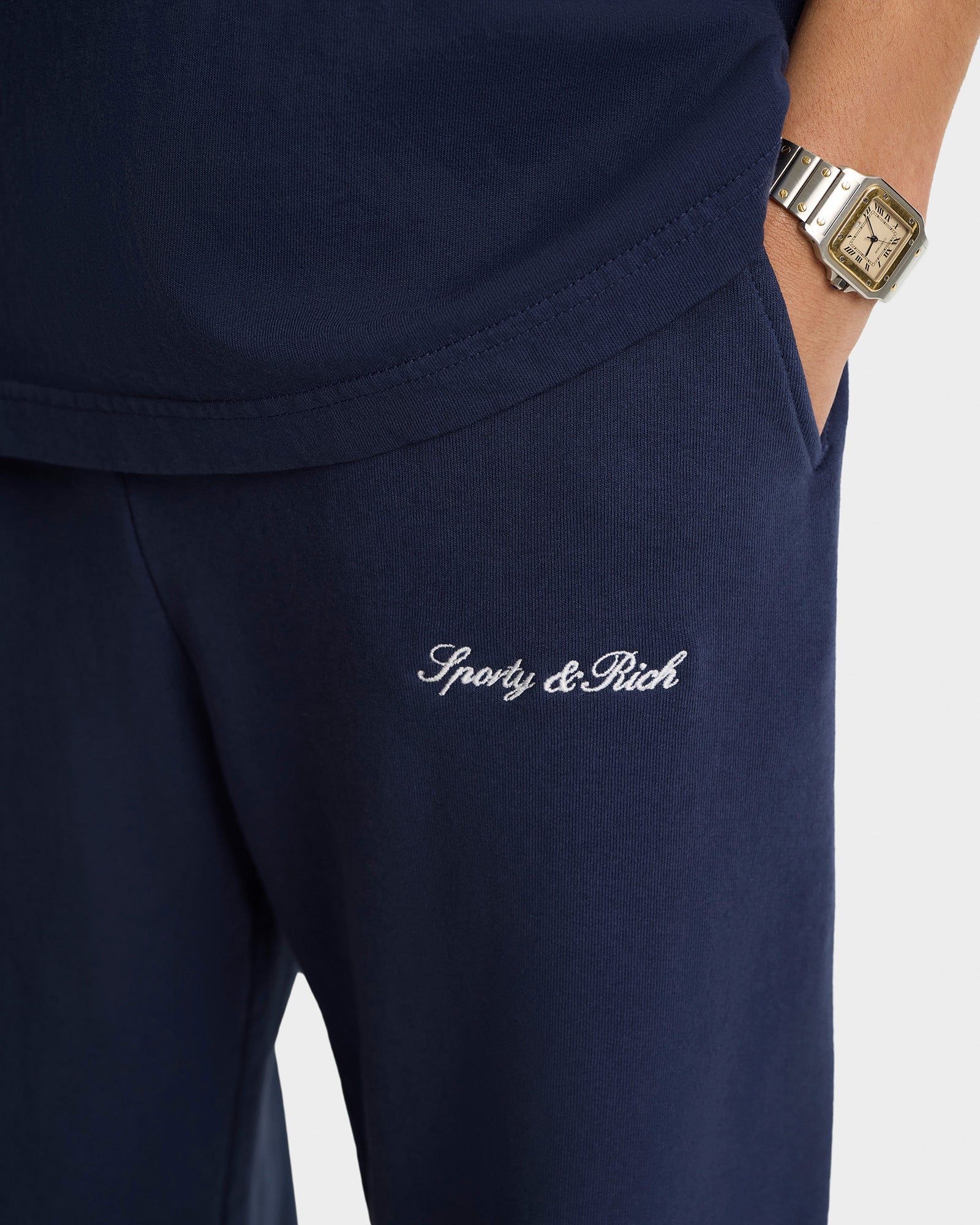 Syracuse Embroidered Sweatpant - Navy/White