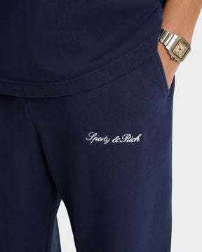 Syracuse Embroidered Sweatpant - Navy/White