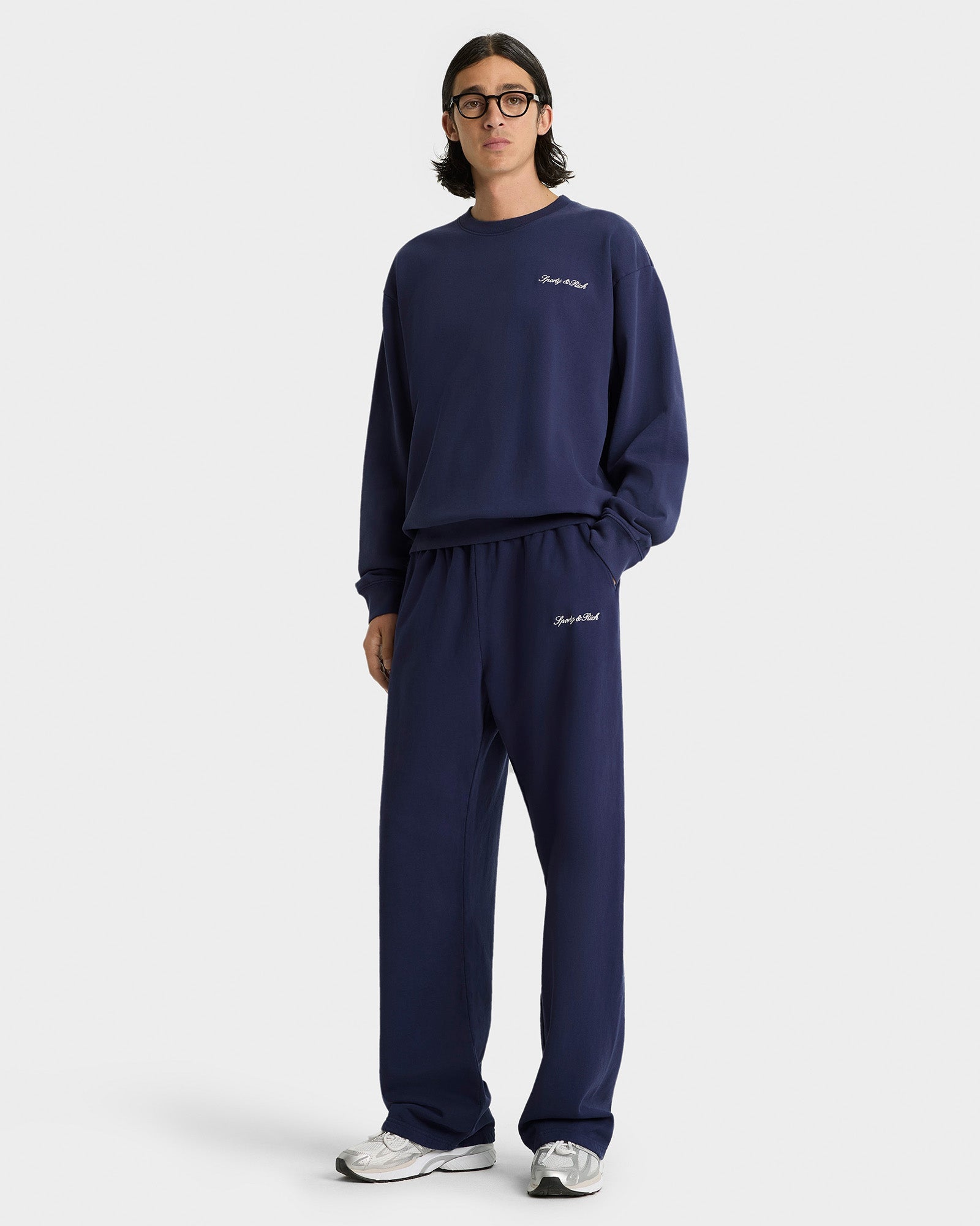 Syracuse Embroidered Crewneck - Navy/White