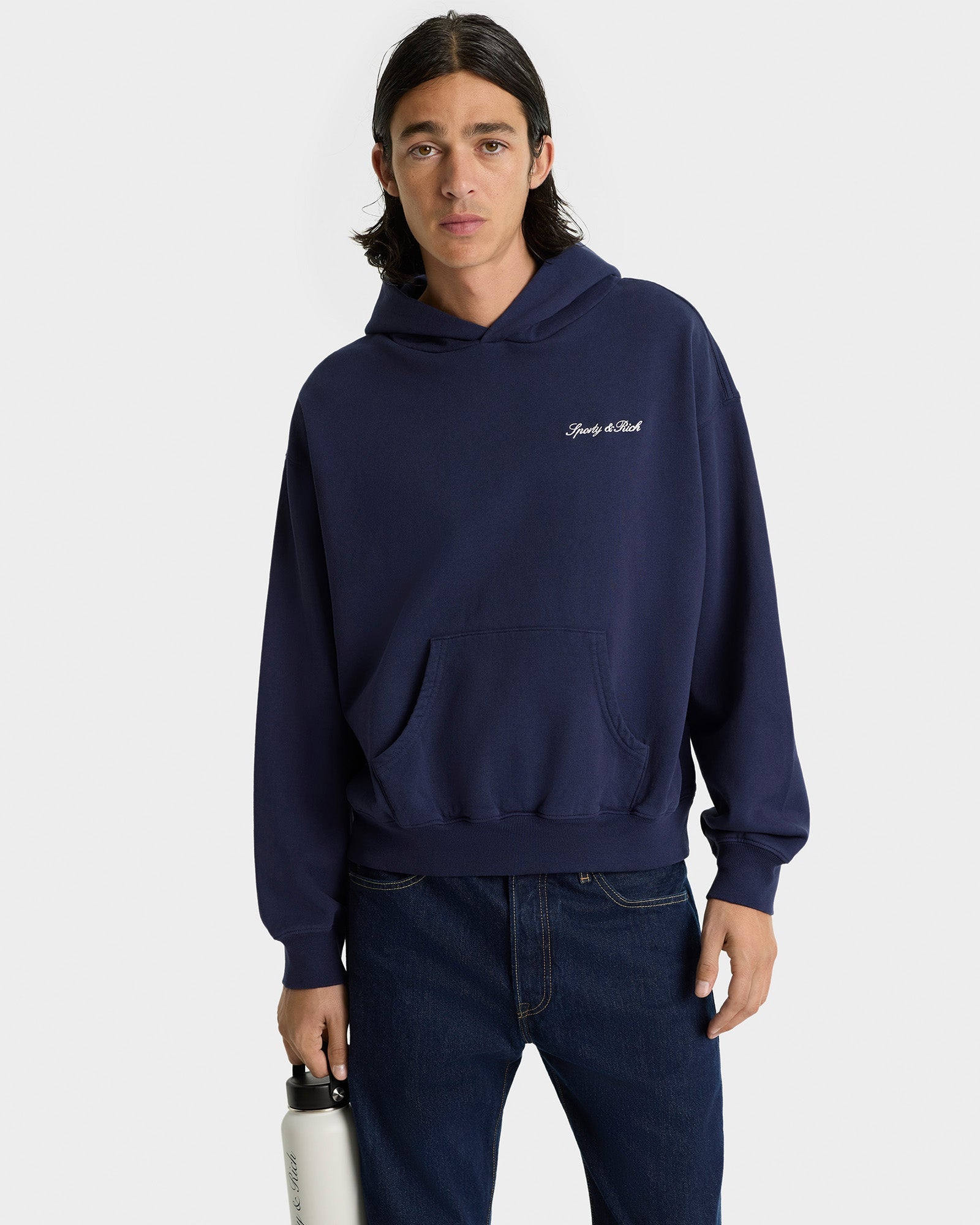Syracuse Embroidered Hoodie - Navy/White
