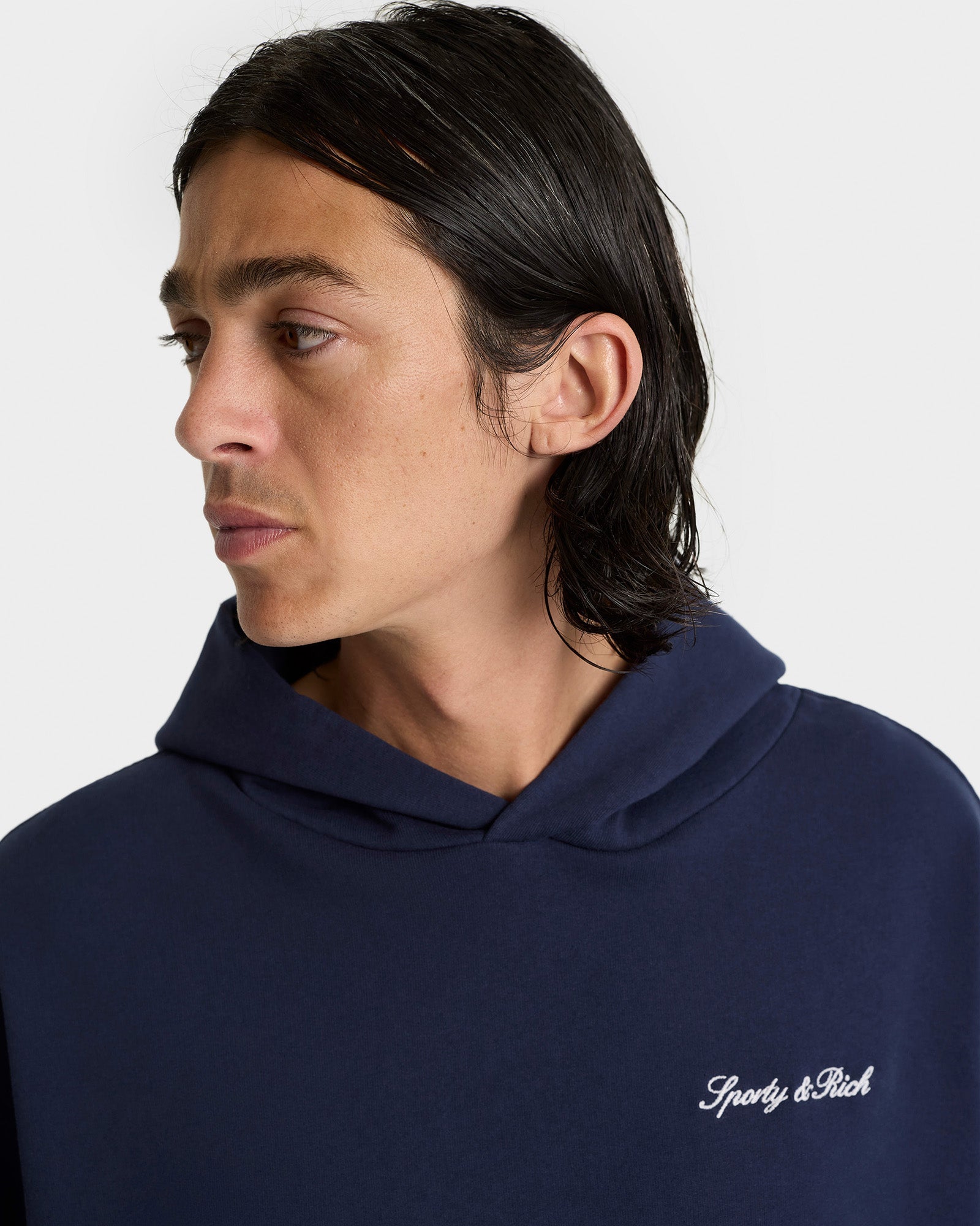 Syracuse Embroidered Hoodie - Navy/White