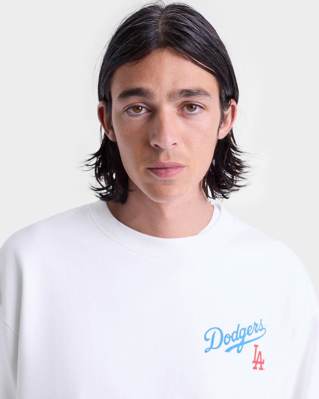 Dodgers Serif Crewneck - White/Team Blue