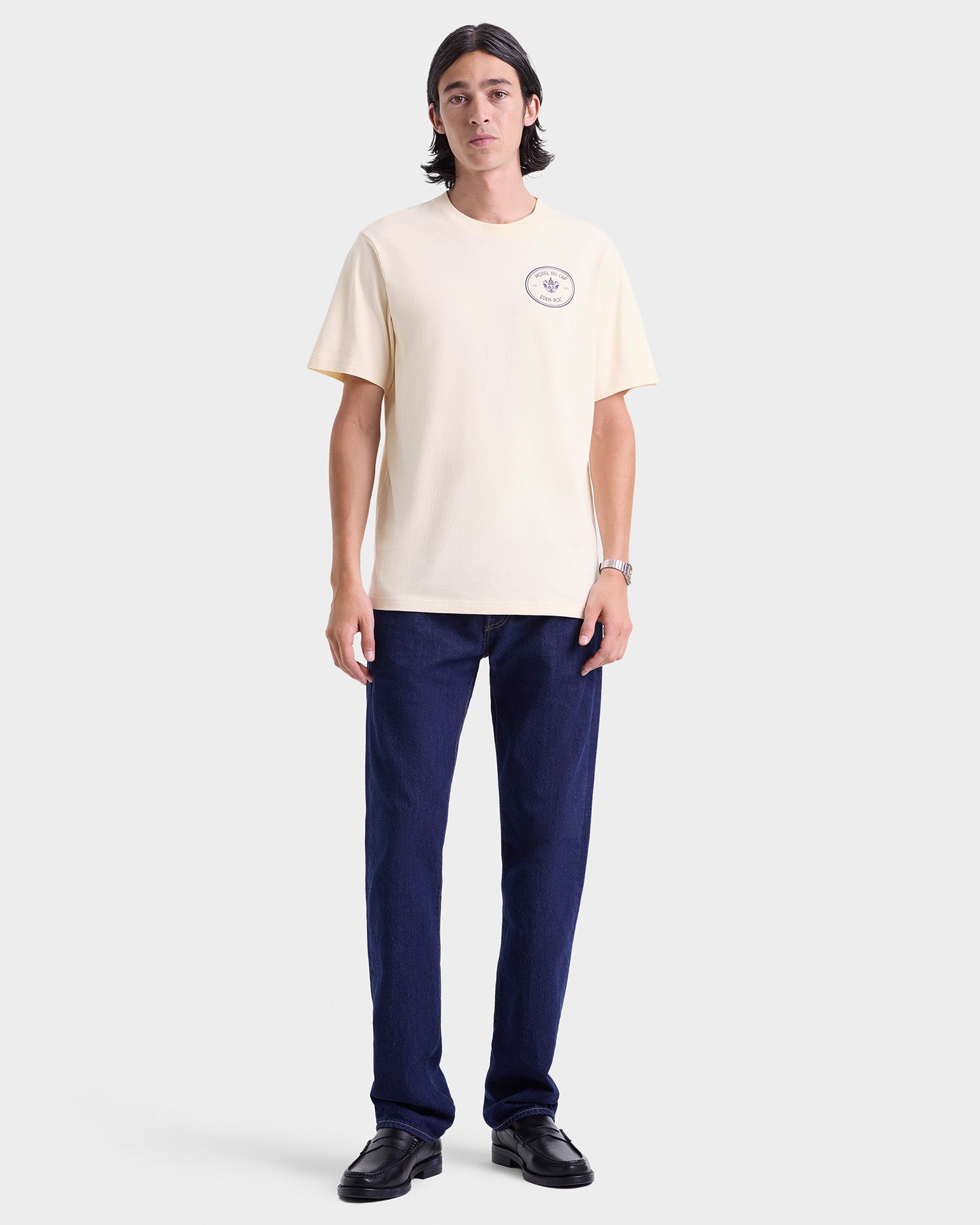 Kennedy Crest T-Shirt - Cream/Navy