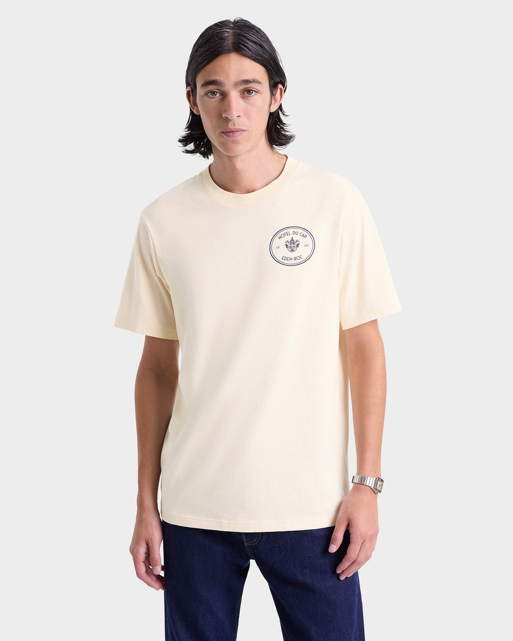 Kennedy Crest T-Shirt - Cream/Navy