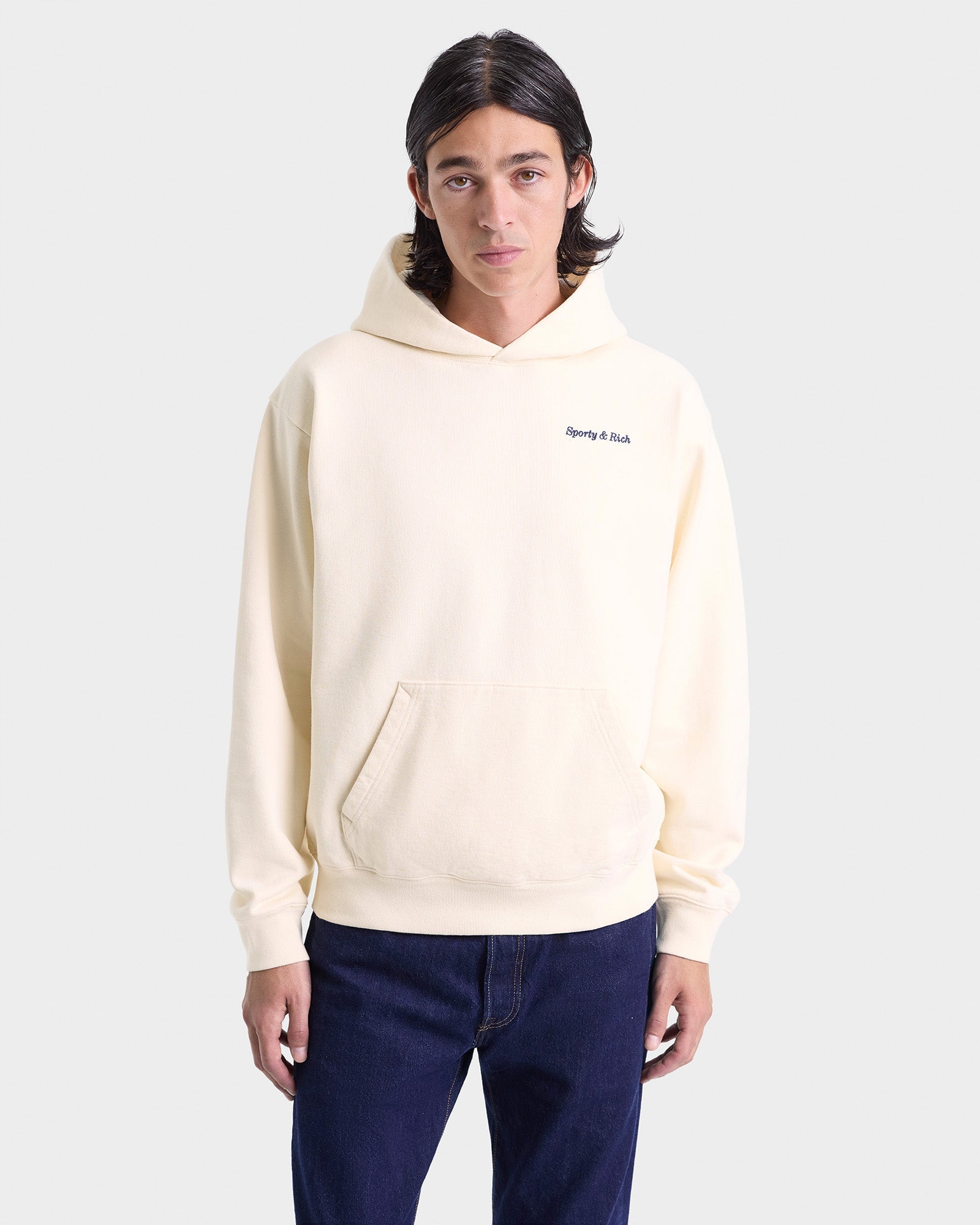 Eden Crest Hoodie - Cream/Navy