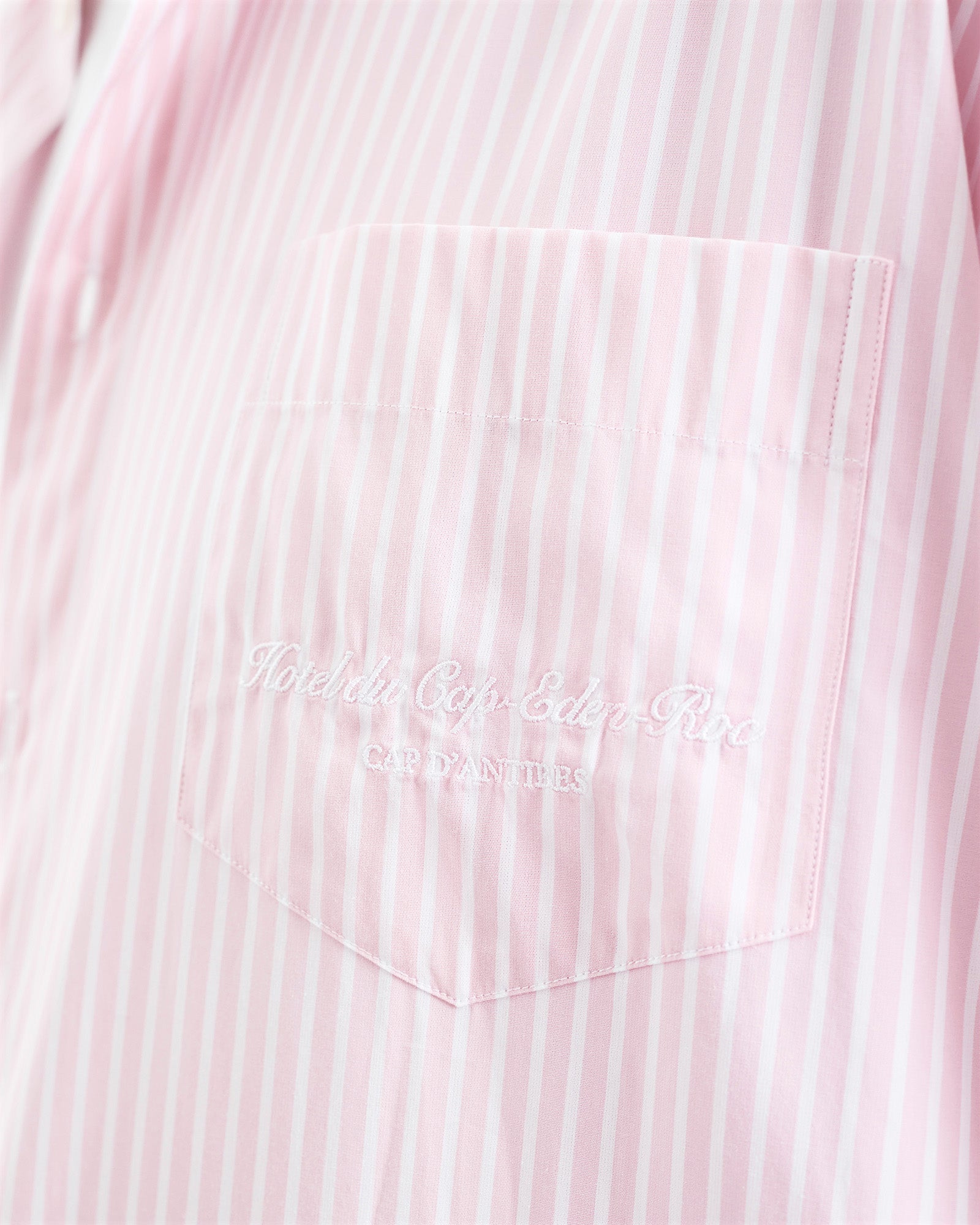 Eden Script Oversized Shirt - Pink/White Thin Stripe
