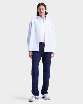 Eden Script Oversized Shirt - Blue/White Stripe