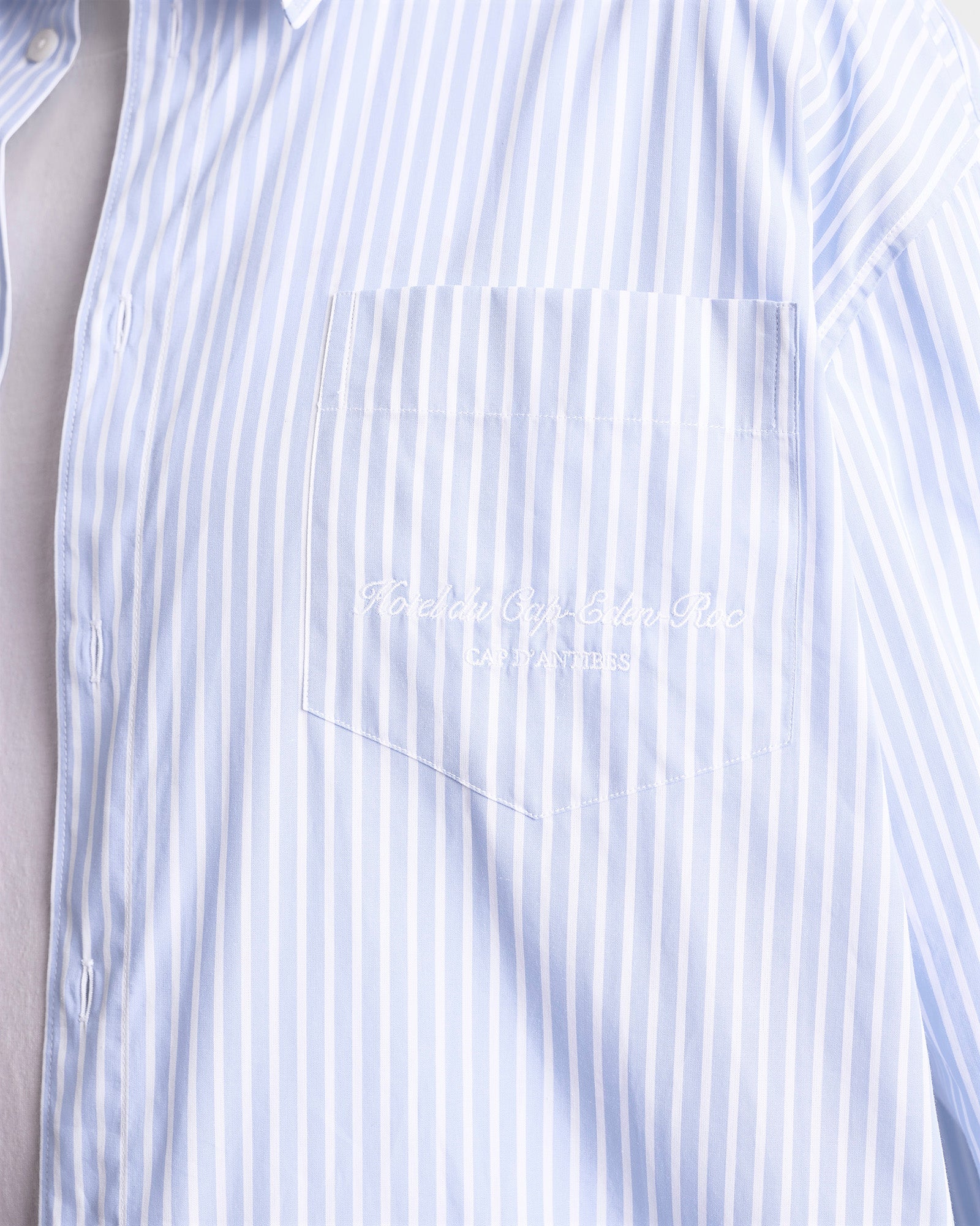 Eden Script Oversized Shirt - Blue/White Stripe