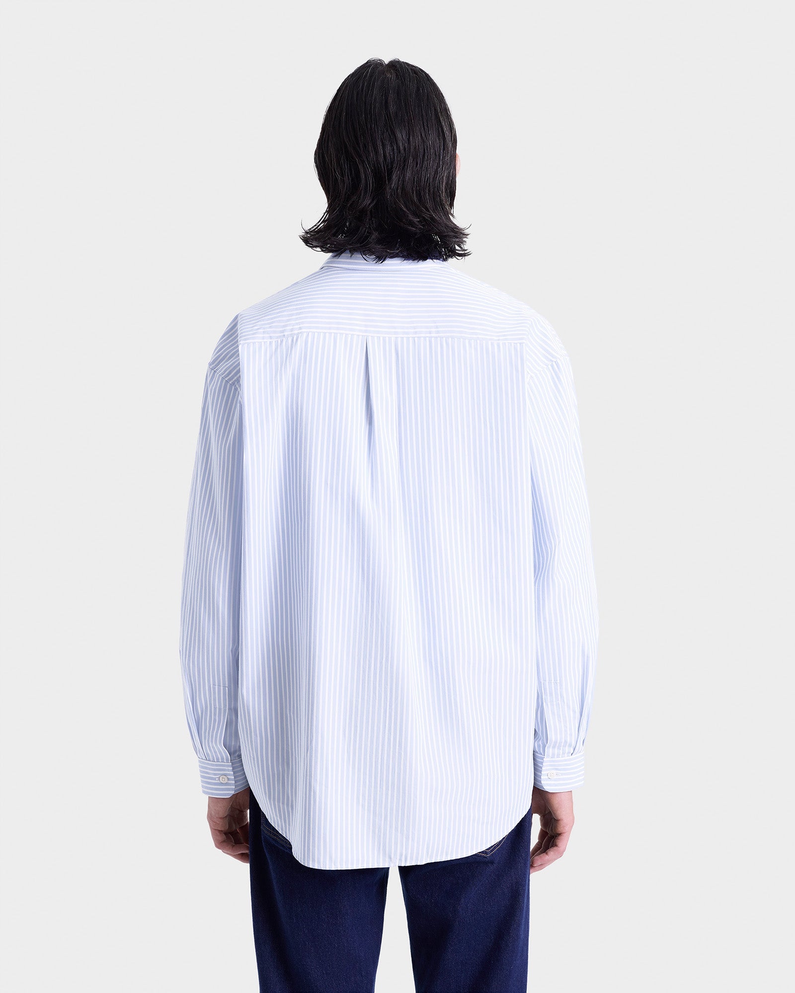 Eden Script Oversized Shirt - Blue/White Stripe