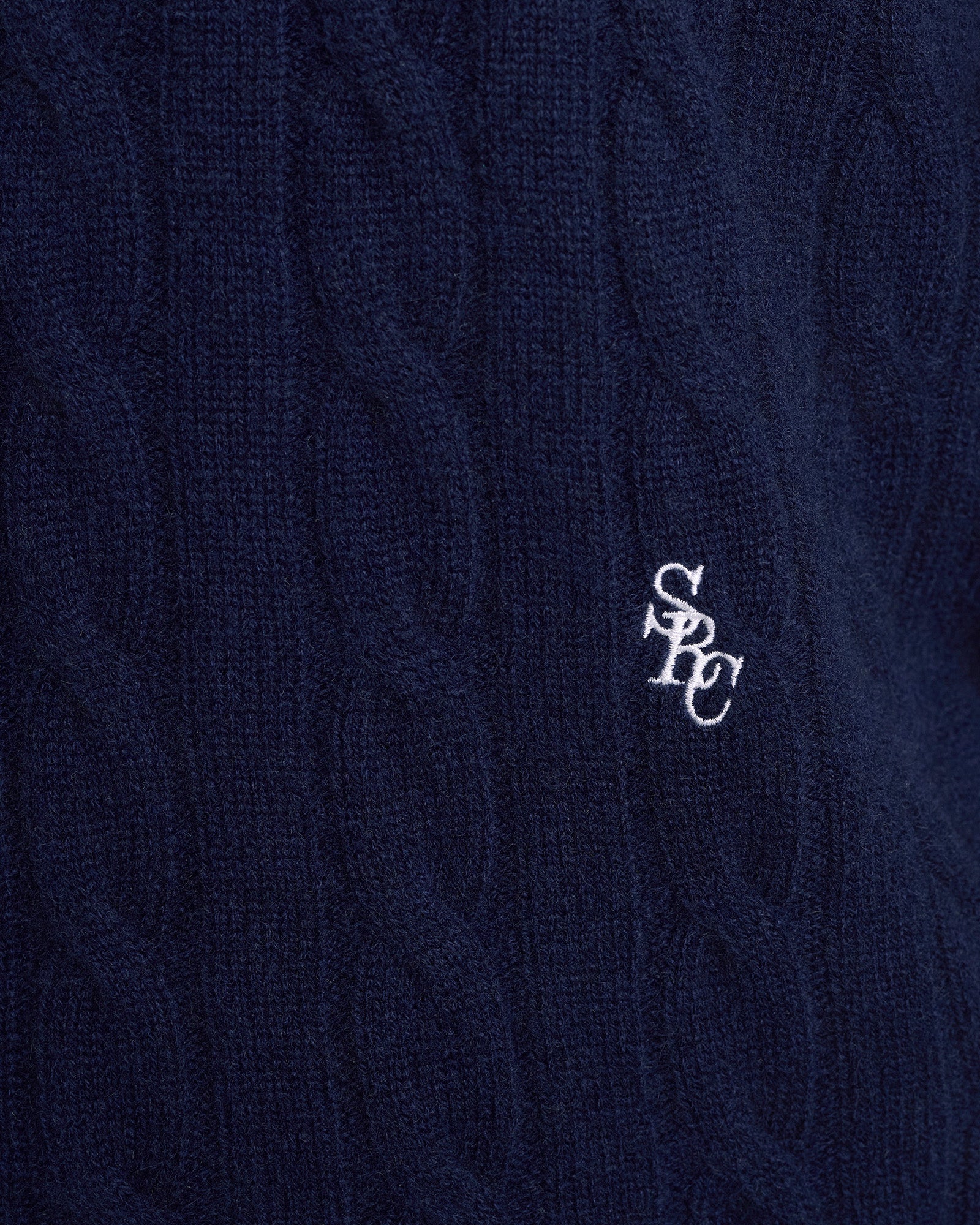 SRC Cableknit Cashmere Sweater - Navy