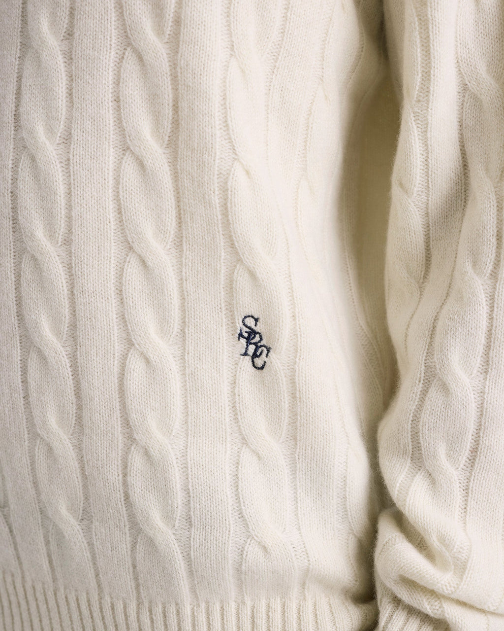 SRC Cableknit Cashmere Sweater - Ecru