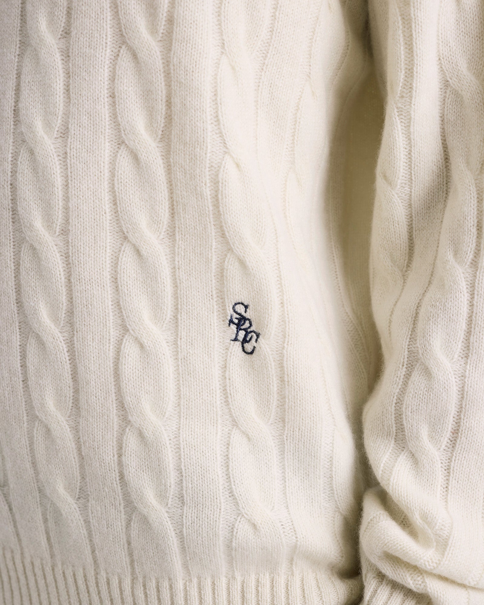 SRC Cableknit Cashmere Sweater - Ecru