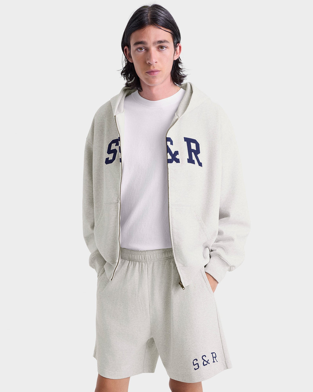 S&R Ivy Gym Short - Heather Gray/Navy