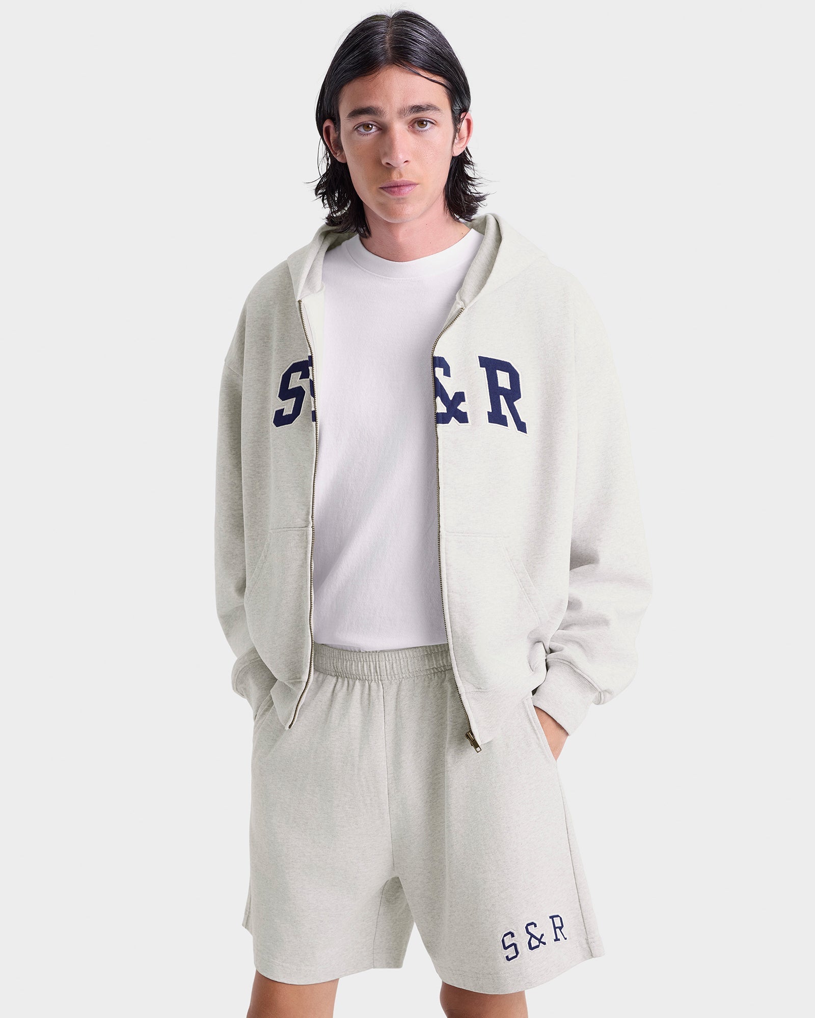 S&R Ivy Gym Short - Heather Gray/Navy