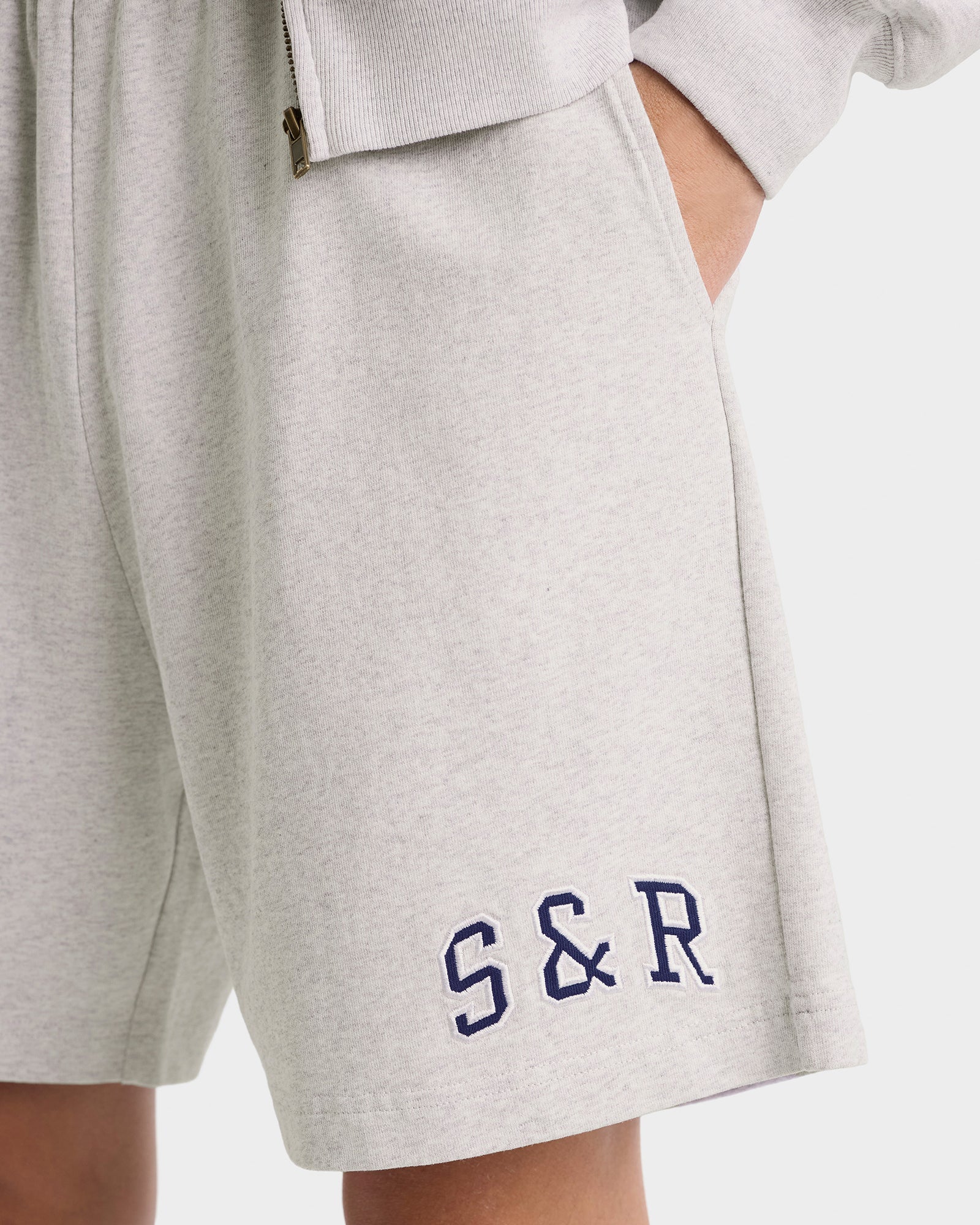 S&R Ivy Gym Short - Heather Gray/Navy