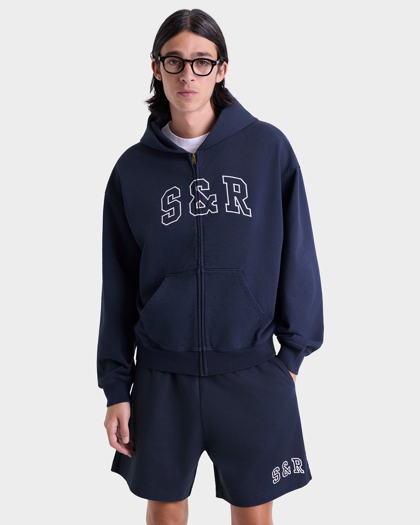 S&R Ivy Gym Short - Navy/White