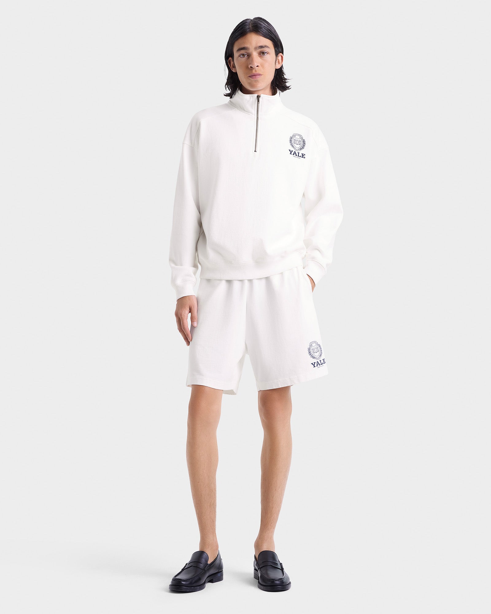 Yale Crest Gym Short - White/Navy