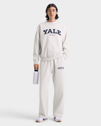Yale Classic Wide Sweatpant - Heather Gray/Navy