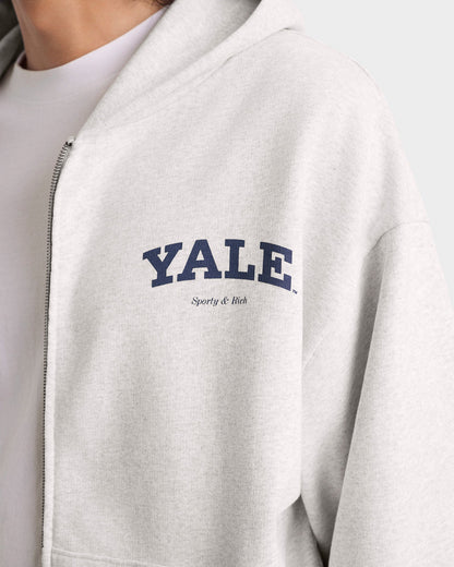 Yale Classic Zip Hoodie - Heather Gray/Navy