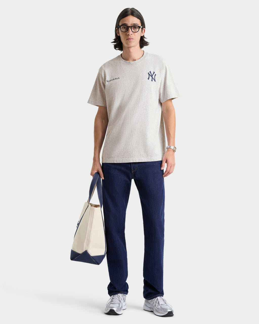 Slugger T-Shirt - Heather Gray/Navy