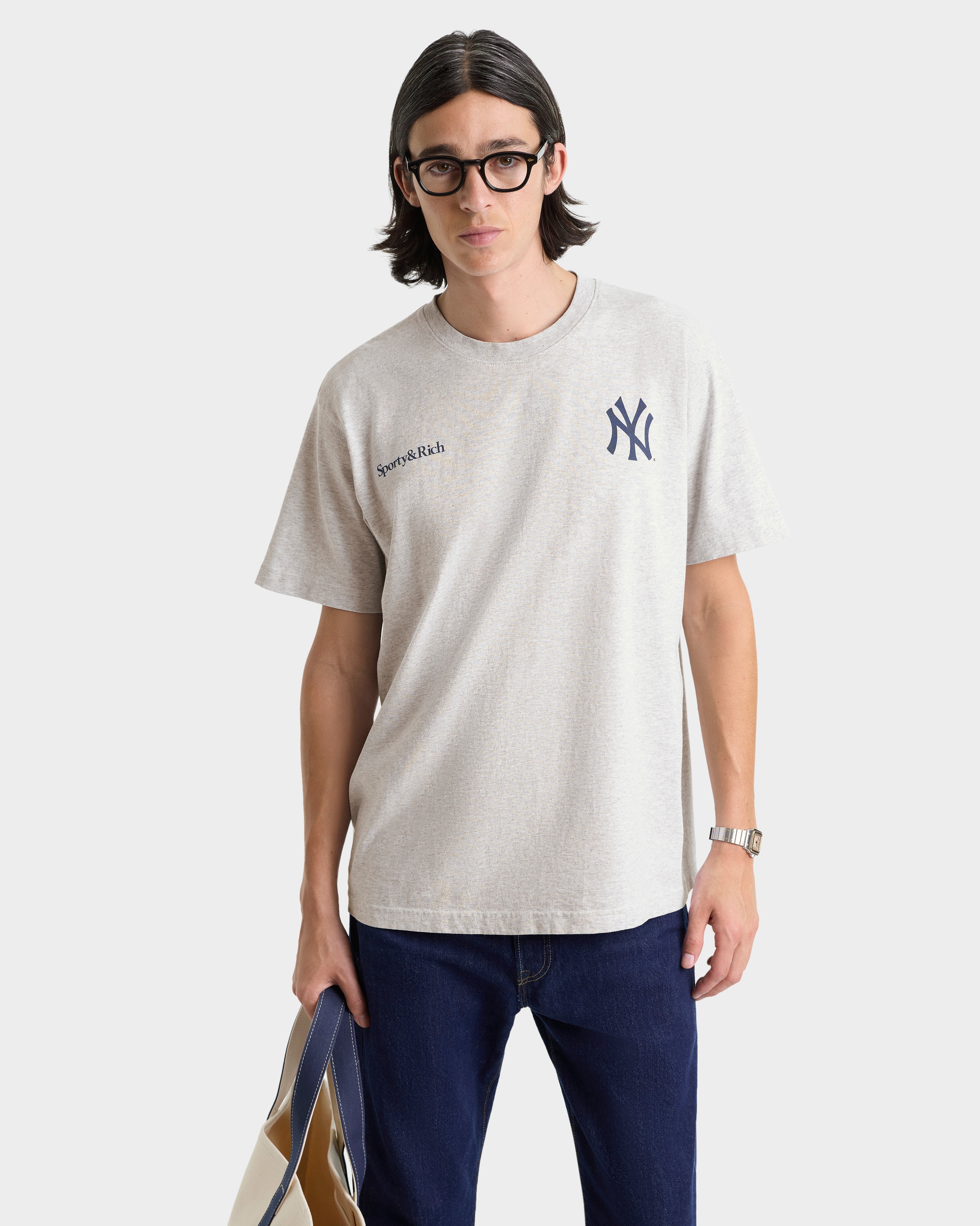 Slugger T-Shirt - Heather Gray/Navy
