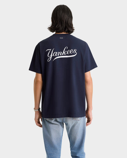 Yankees Curve T-Shirt - Navy/White