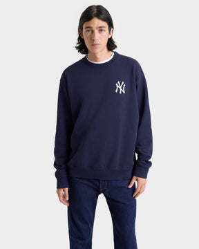 Yankees Serif Crewneck - Navy/White