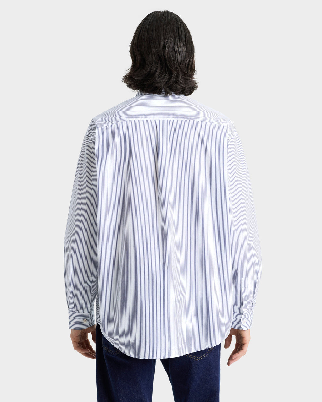 Yankees Serif Oversized Shirt - Navy Striped