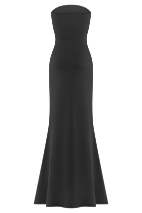 Madison Strapless Slinky Maxi Dress - Black