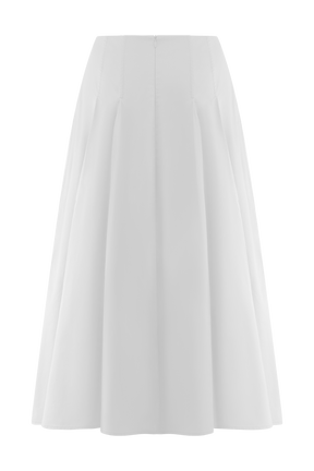 Mae A-Line Midi Skirt - White