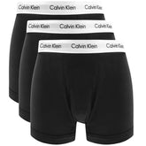 Calvin Klein 3 Pack White Band Trunks Underwear in Black
