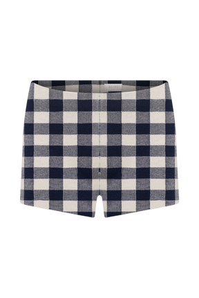 Marcie Knit Short - Navy Gingham