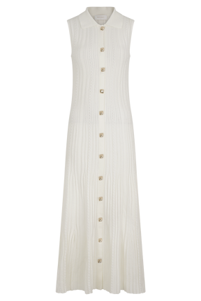 Margie Sleeveless Knit Midi Dress - White