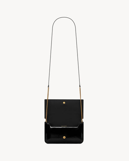 CASSANDRE phone holder IN PATENT LEATHER BLACK
