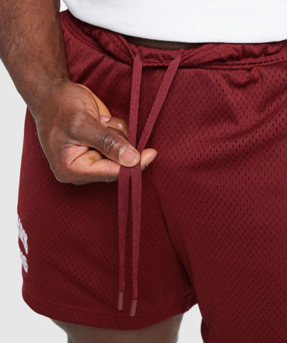 Gymshark Lifting Mesh 5" Shorts - Sets Red