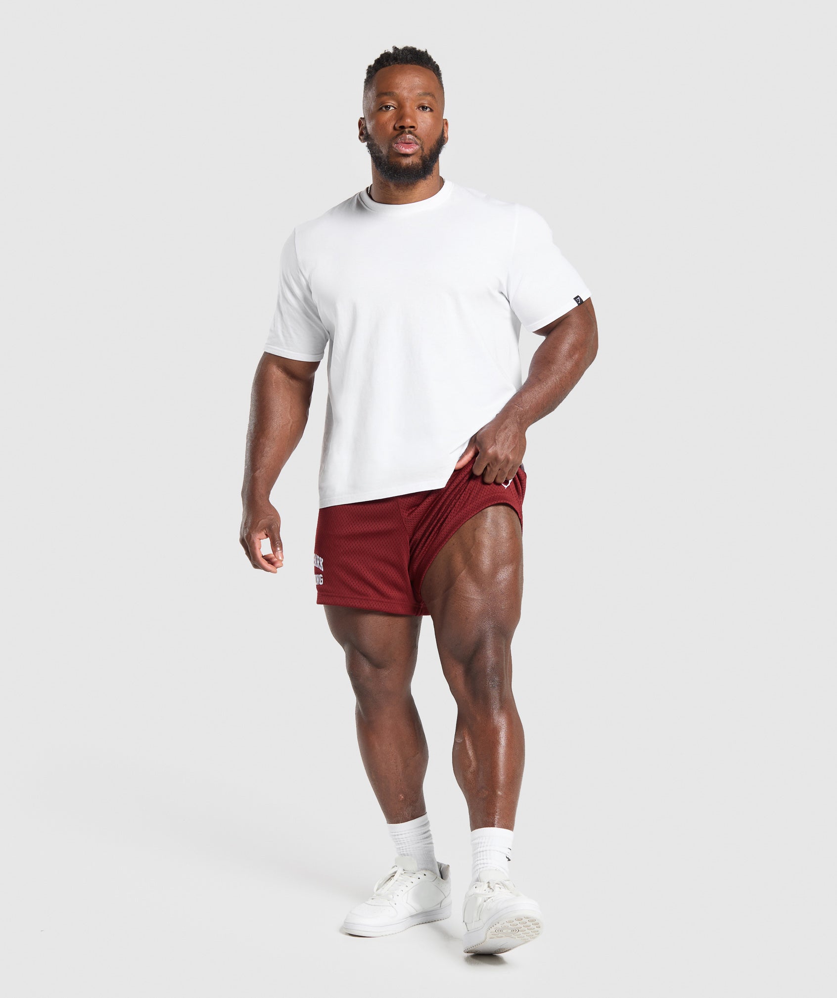 Gymshark Lifting Mesh 5" Shorts - Sets Red