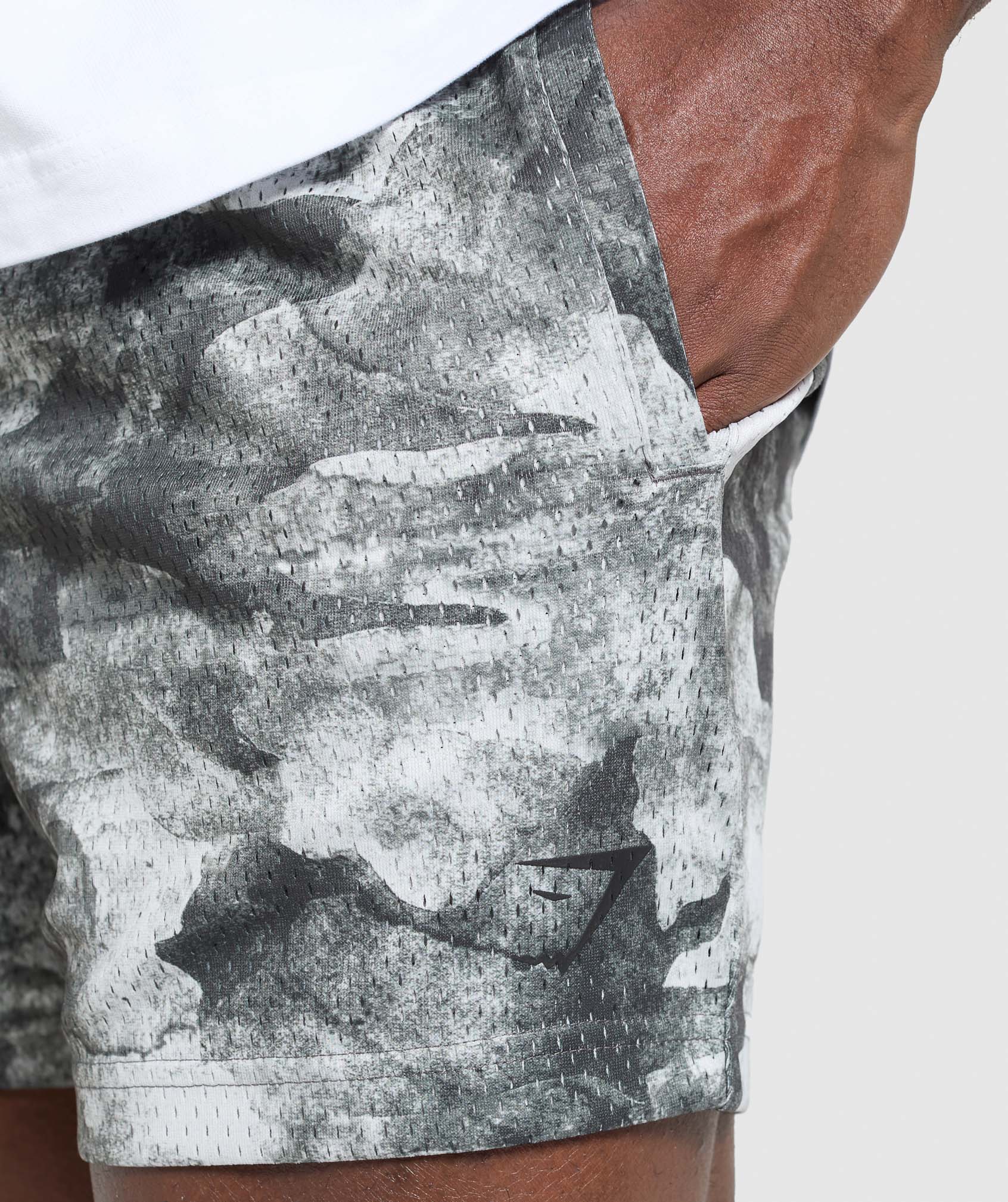 Gymshark Lifting Mesh 5" Shorts - Metal Grey