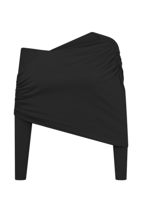 Corinna Modal One Shoulder Top - Black