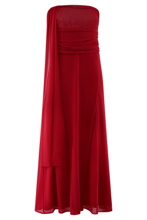 Arna Mesh Maxi Skirt - Ruby