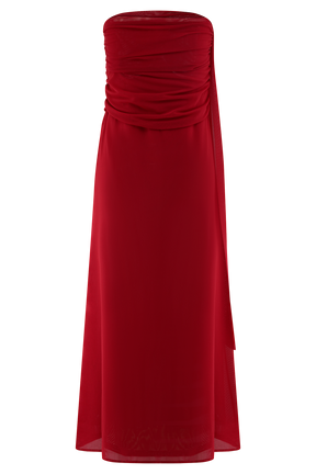 Arna Mesh Maxi Skirt - Ruby