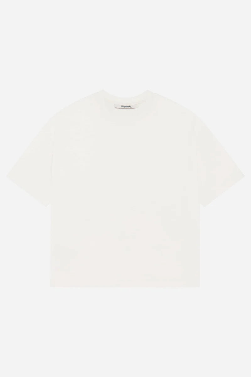 Mock neck t-shirt - oat/black