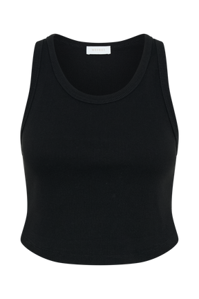 Morgana Ribbed Tank Top - Black