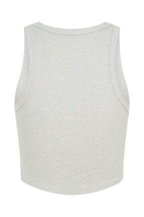 Morgana Ribbed Tank Top - Grey Marle