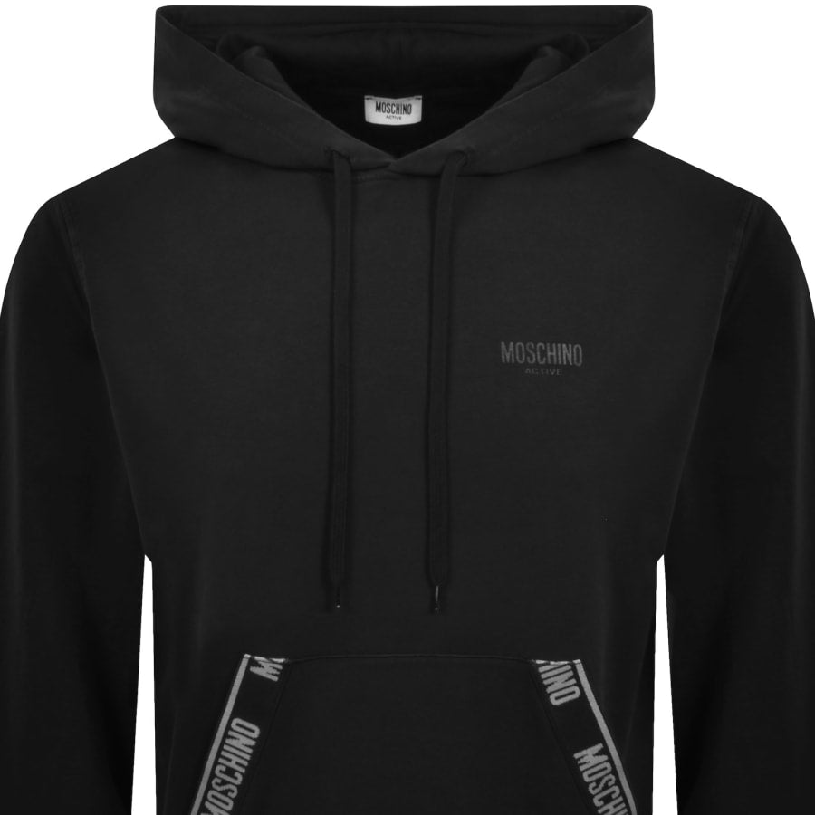 Moschino Active Logo Tape Hoodie Black