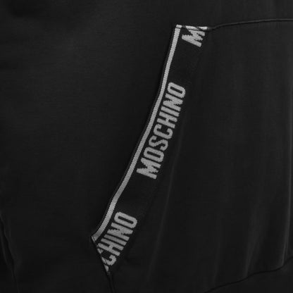 Moschino Active Logo Tape Hoodie Black